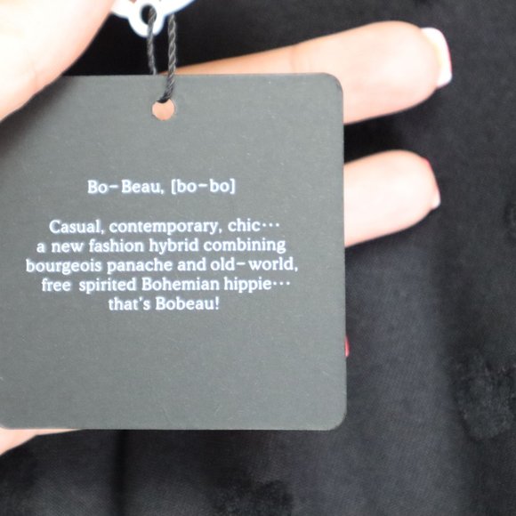 NWT Bobeau Size XS Hearts Semi-Sheer Tunic Blouse Top Black - Picture 5 of 7